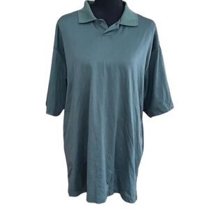 Marc Edwards green button front polo shirt size M